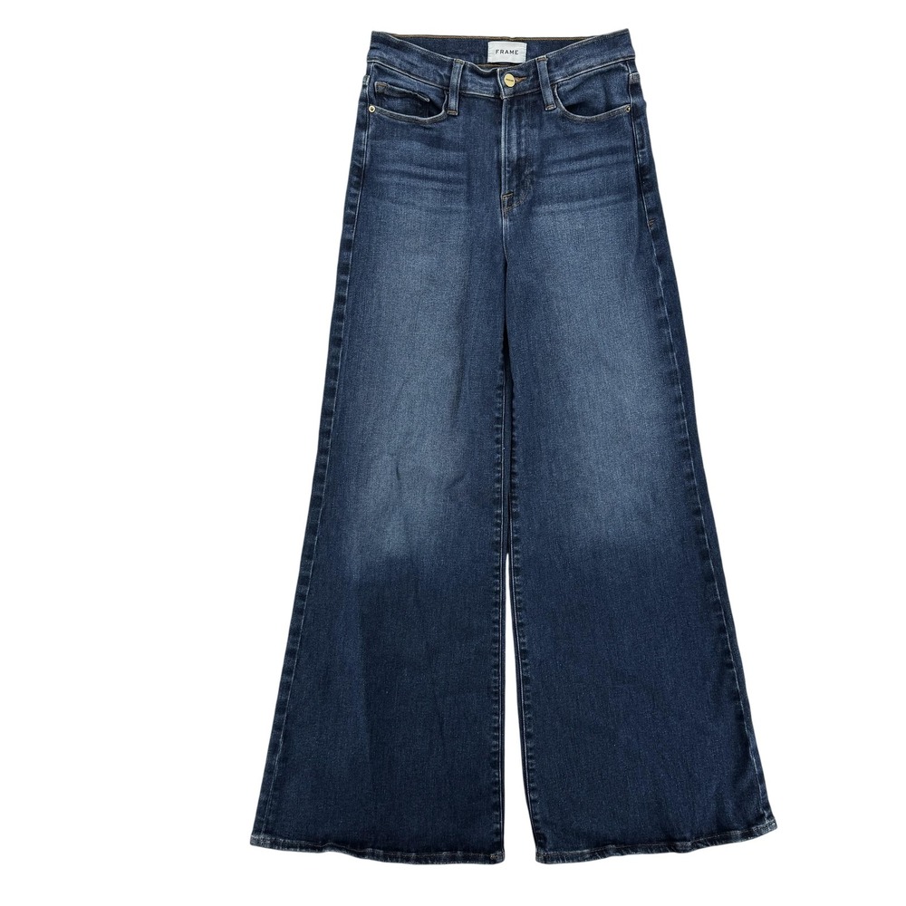 Frame Le Palazzo Jeans Womens 27 Blue Wide Leg High Rise Stretch Denim Pants